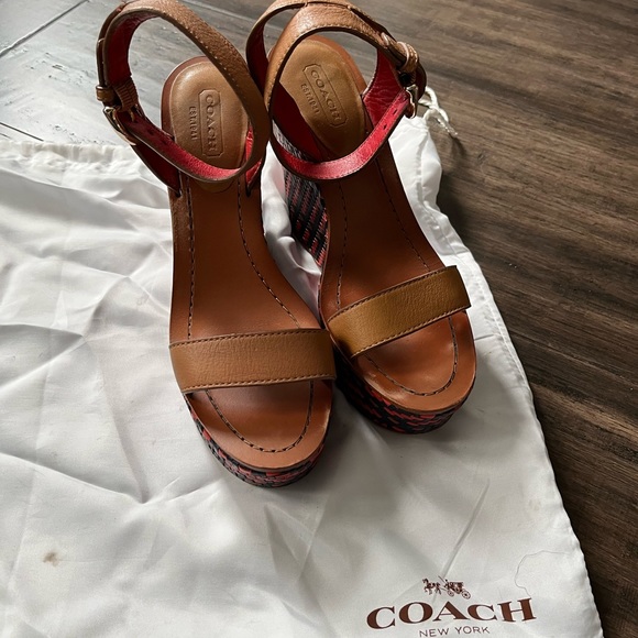 COACH woven leather wedges - Picture 2 of 6